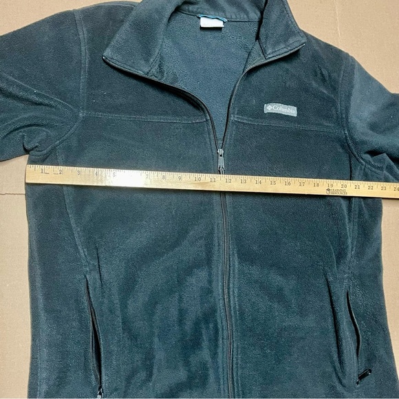 Columbia Sweater Men's Large Full Zip Up Long Sleeve Mock Neck Fleece Black - Picture 8 of 9
